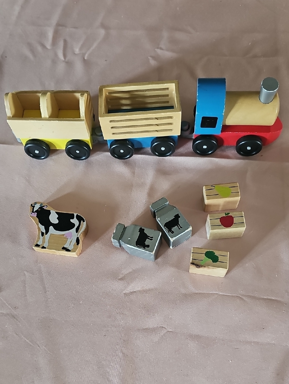 Melissa & Doug Wooden Toy Train & Car Bundle - Picture 6 of 6